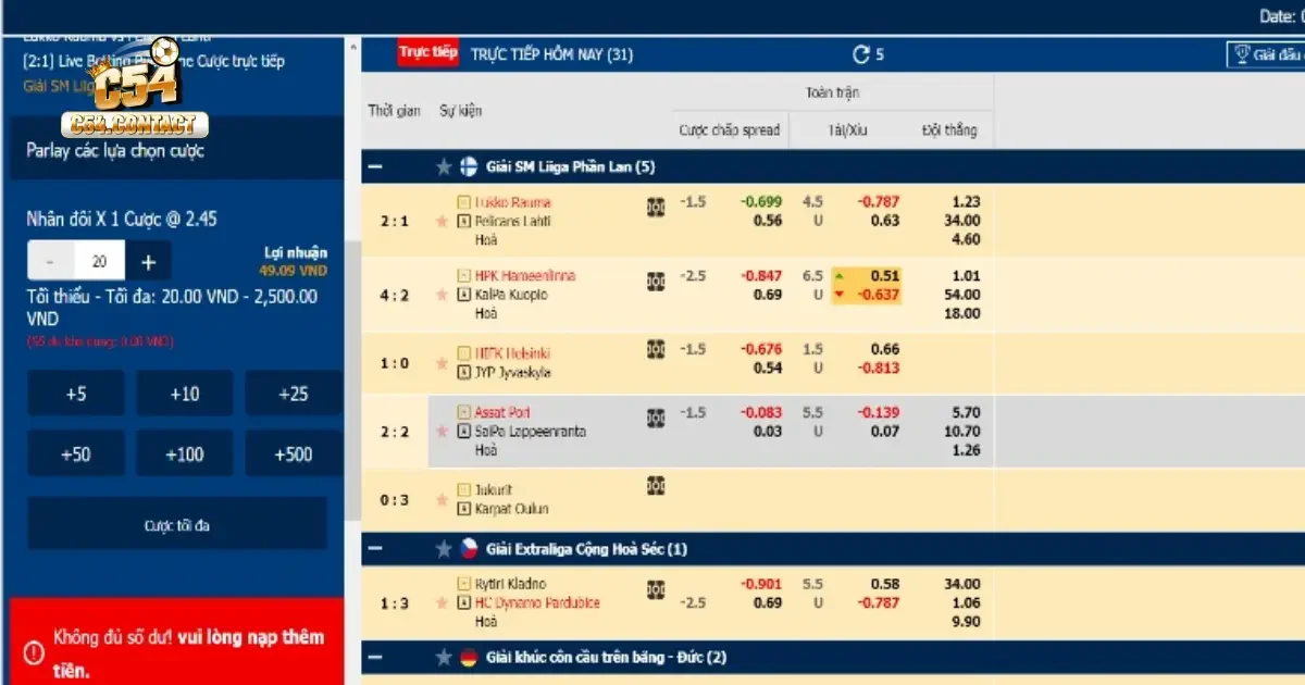 Các loại kèo cá cược khúc côn cầu